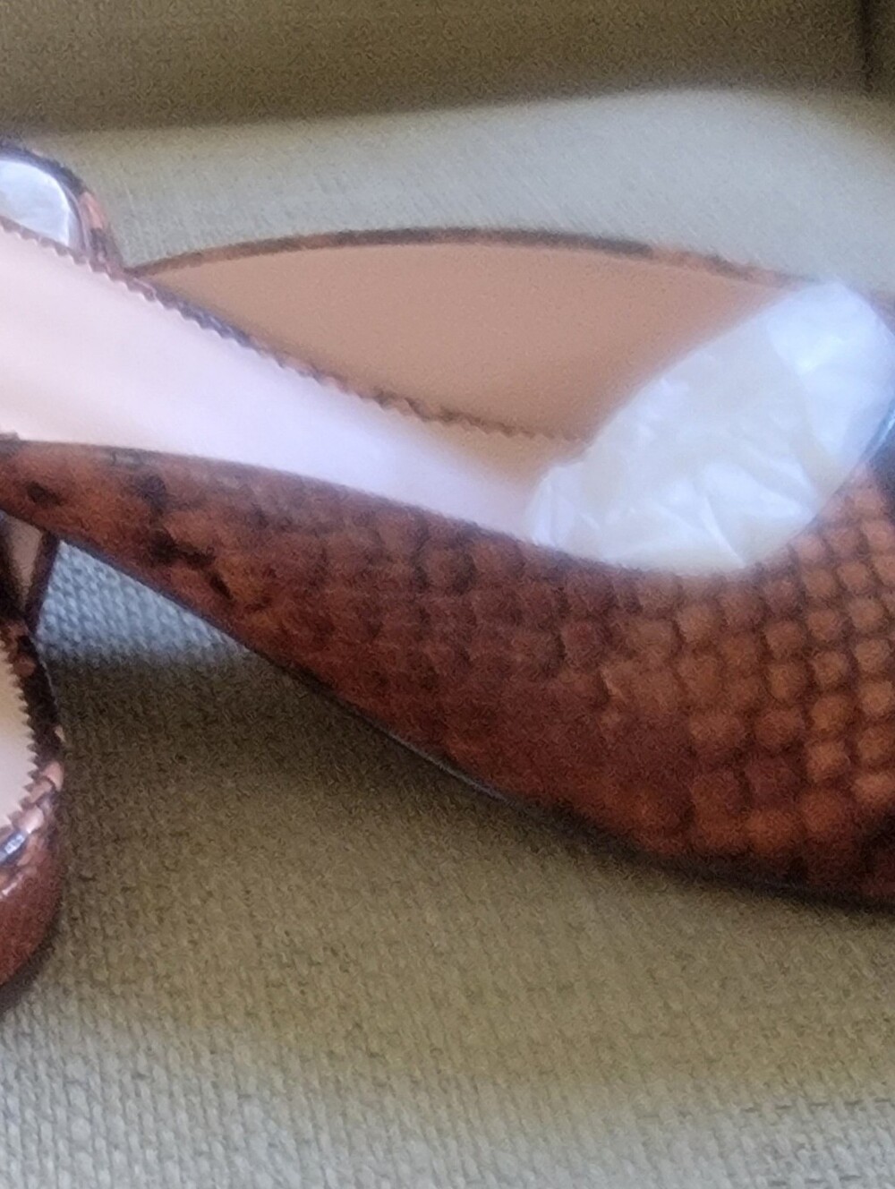 NEVER WORN J. Crew Brown Snakeskin-Print Slip-On Mules - Picture 3 of 6